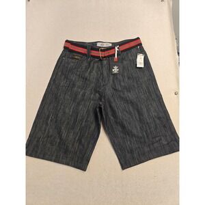 Most Official Seven MO7 Men Denim Shorts Size 36 Dark Wash Streetwear Y2K Belted